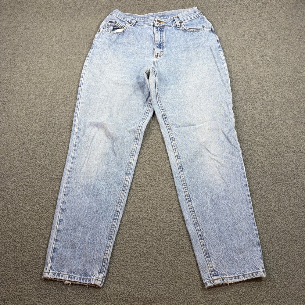 Lee Jeans Womens 14 MED Light Blue Denim High Rise Tapered Leg Vintage 90s Mom